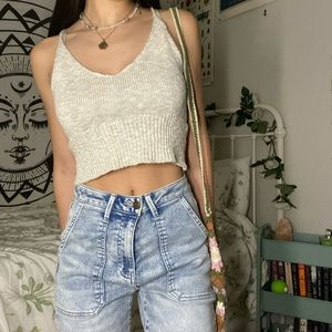 STREETWEAR SXCIETY Neutral Cream Knit basic tank top